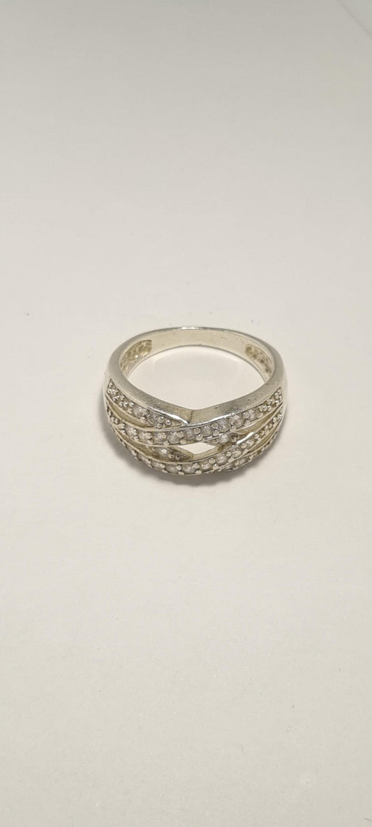 Sterling Silver and Cubic Zirconia Ring
