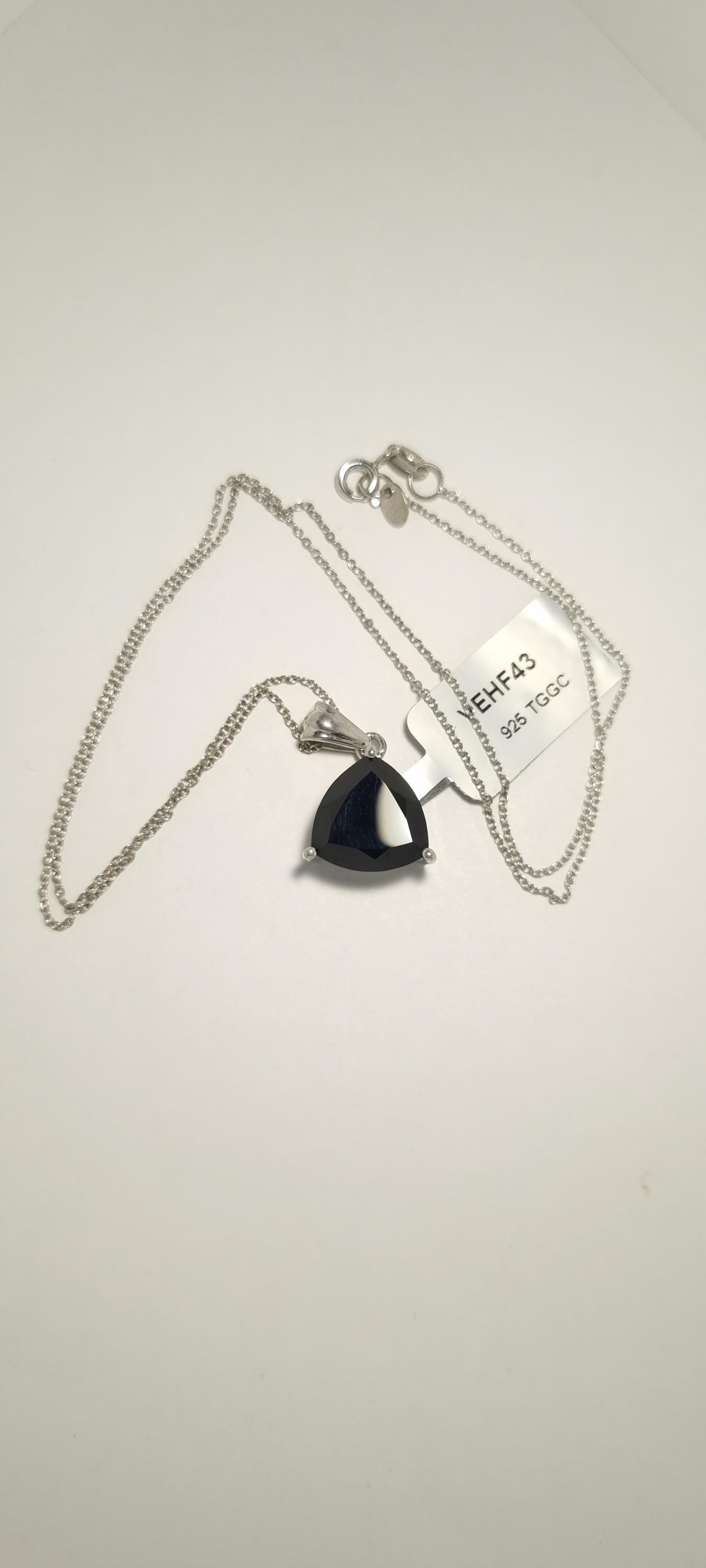 Sterling Silver and Black Spinel Necklace
