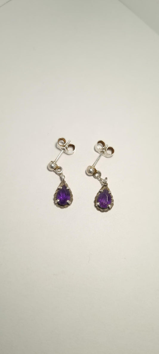 Sterling Silver Amethyst Studs