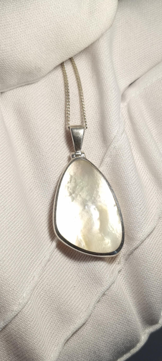 Vintage Sterling Silver and Mother of Pearl Necklace