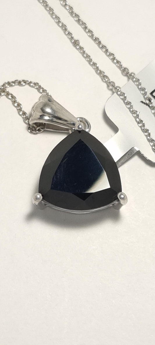 Sterling Silver and Black Spinel Necklace