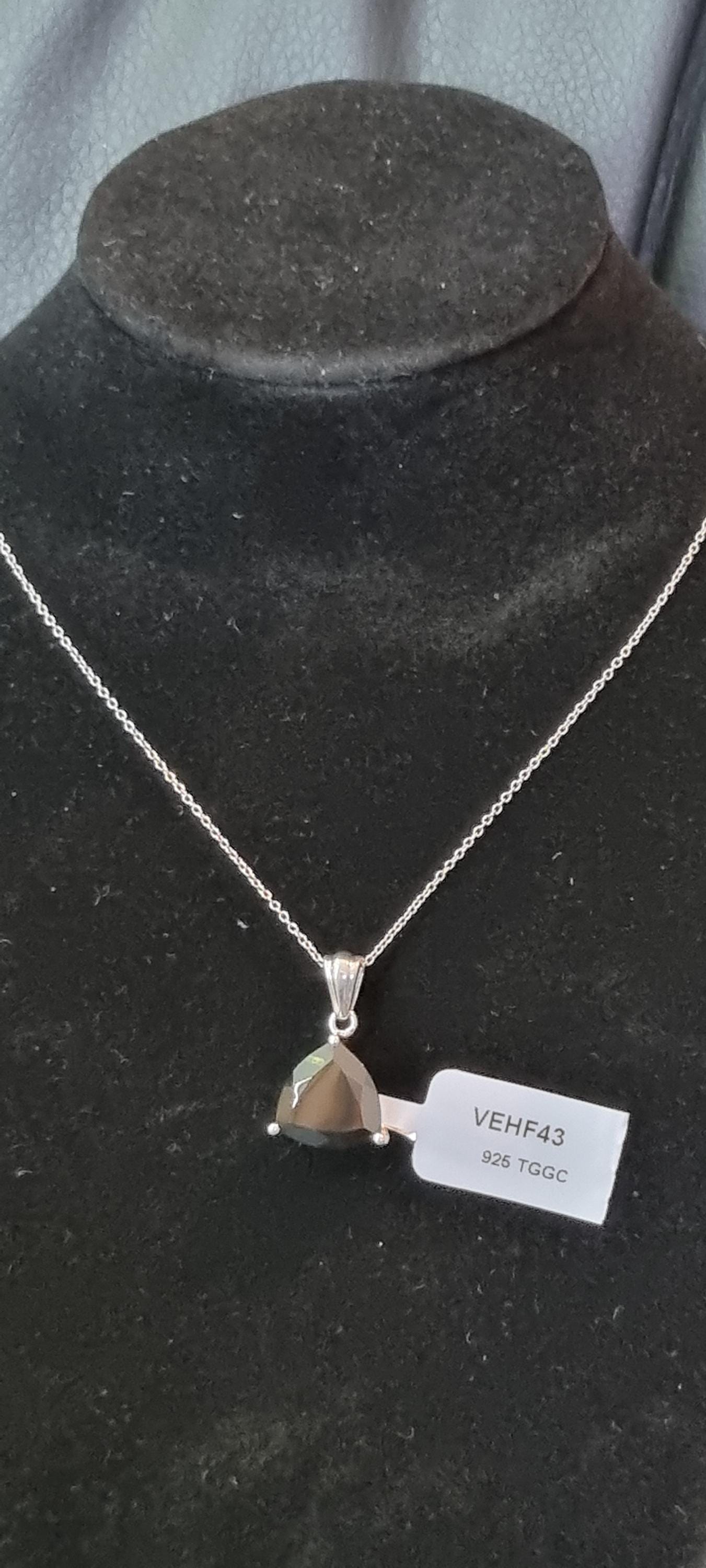 Sterling Silver and Black Spinel Necklace