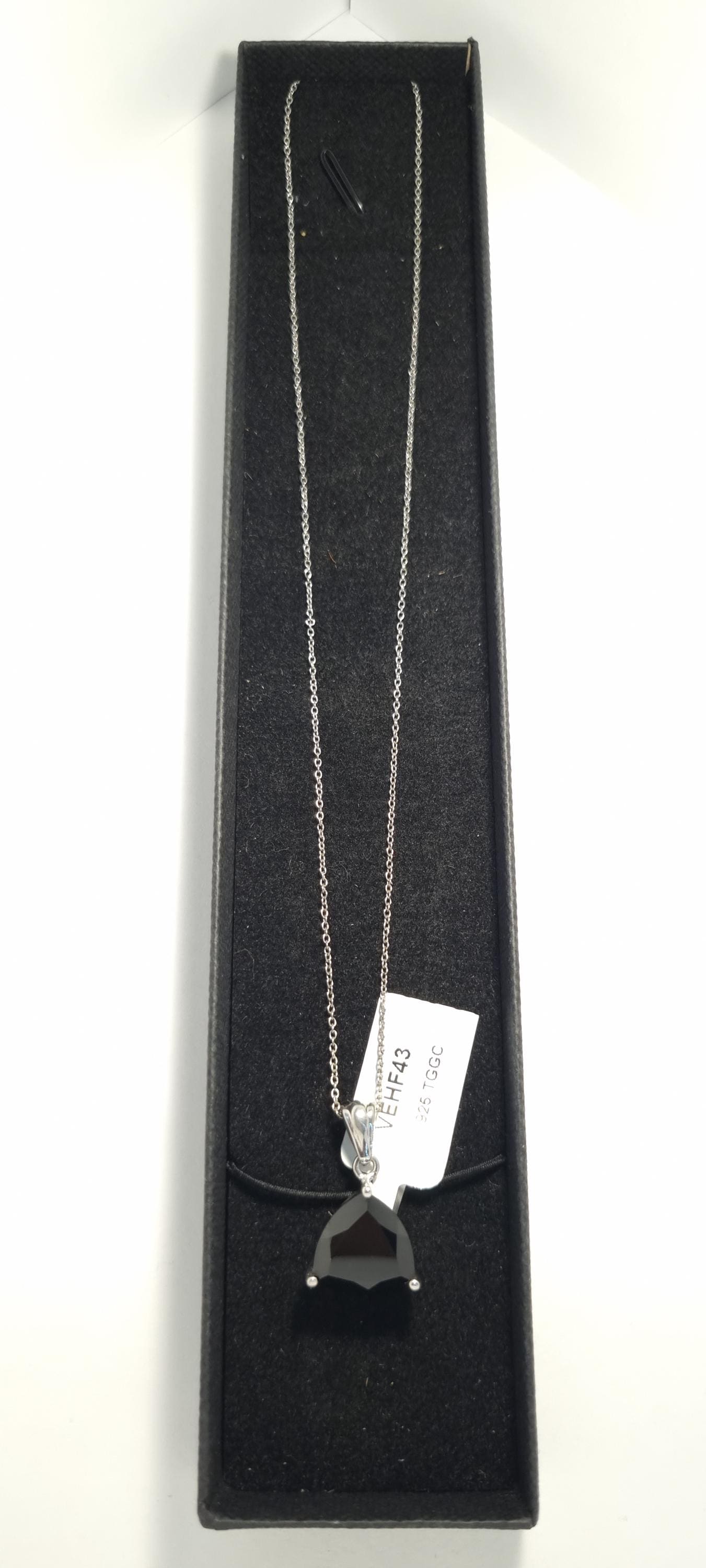 Sterling Silver and Black Spinel Necklace
