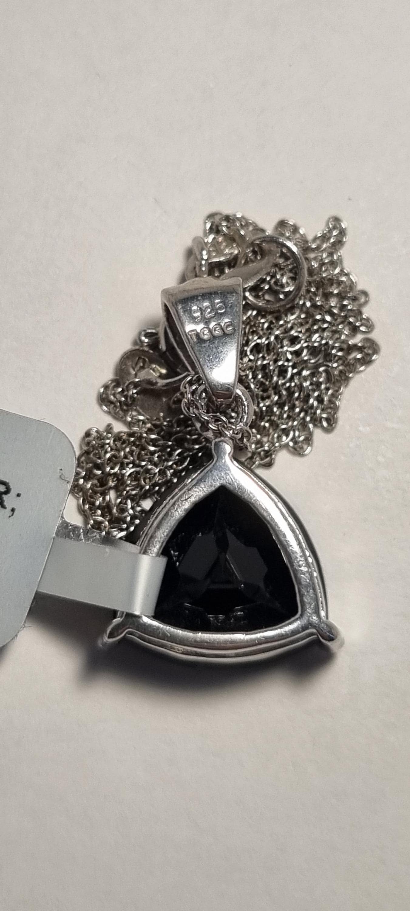 Sterling Silver and Black Spinel Necklace