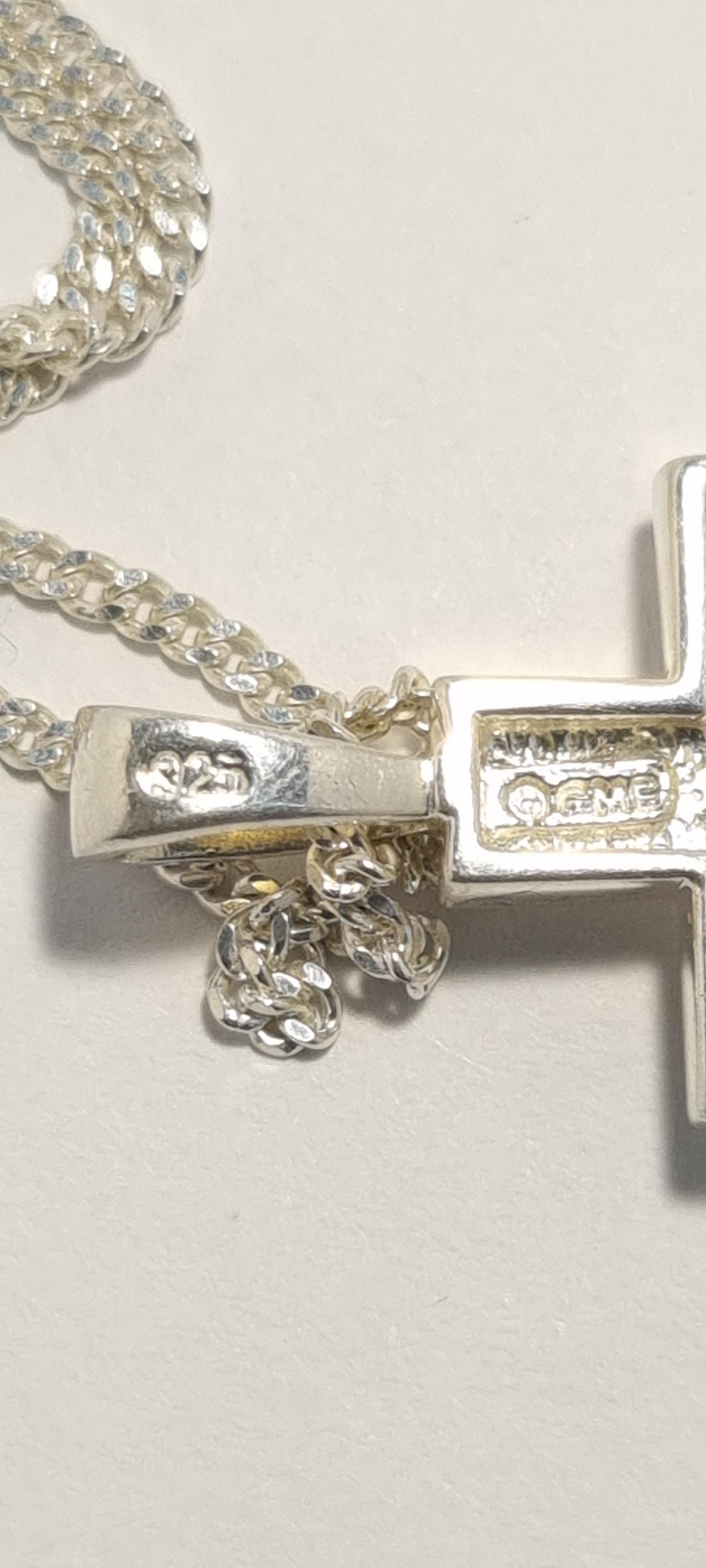 Sterling Silver Necklace and Cross Pendant