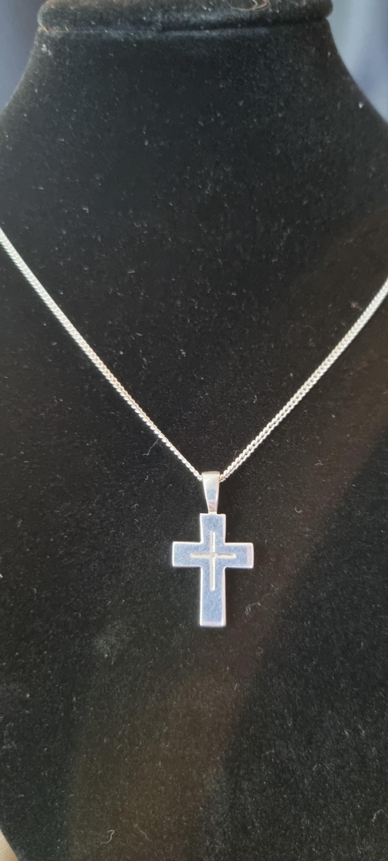 Sterling Silver Necklace and Cross Pendant
